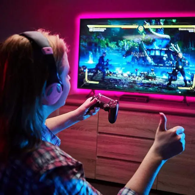 Alt view image 6 of 7 - PHOPOLLO Bluetooth Led Strip Lights 100ft (2 Rolls of 50ft) RGB Color Changing LED Lights for Bedroom Kitchen Decoration App Control and Music Sync.