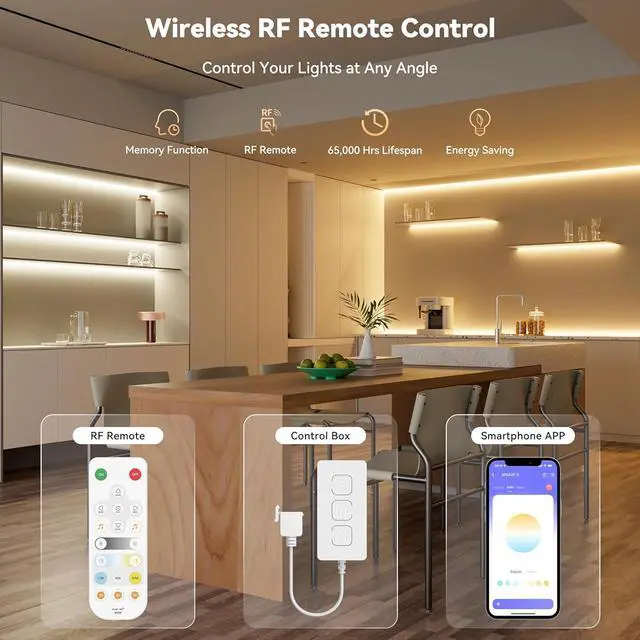 Alt view image 5 of 7 - CCT COB LED Strip Light White Tunable 3200LEDs CRI90+ 16.4ft/5m Dimmable 2700K-6500K 24V LED Tape Lights Kit Work with Alexa/Google Assistant for Under Cabinet Bedroom Kitchen DIY Lighting