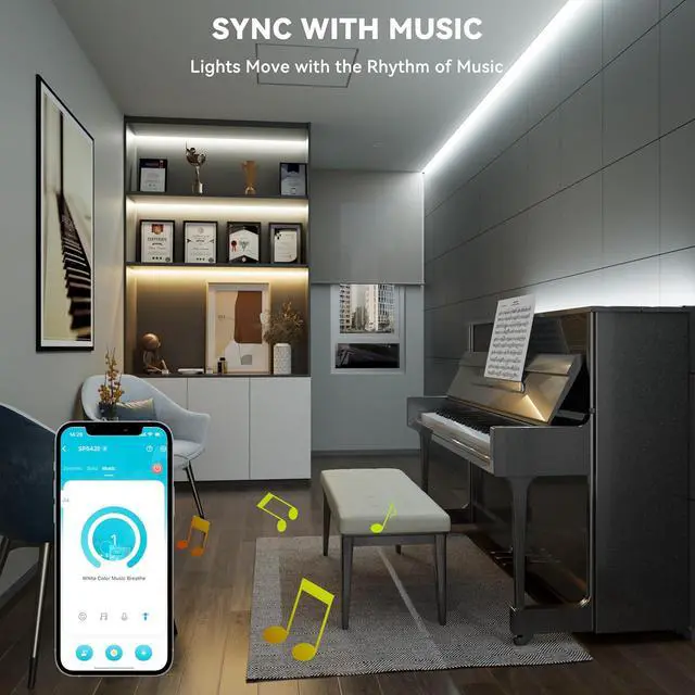 Alt view image 6 of 7 - CCT COB LED Strip Light White Tunable 3200LEDs CRI90+ 16.4ft/5m Dimmable 2700K-6500K 24V LED Tape Lights Kit Work with Alexa/Google Assistant for Under Cabinet Bedroom Kitchen DIY Lighting