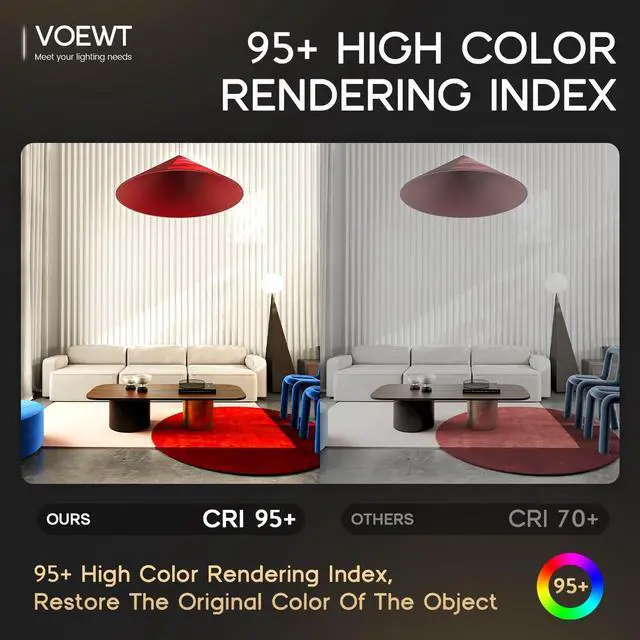 Alt view image 4 of 7 - COB LED Strip Lights Daylight White 6000K 16.4ft 12V High CRI 95Ra+ Super Bright Flexible Tape Lights for Bedroom Mirror Kitchen Cabinet Living Room(Power Supply Not Included)