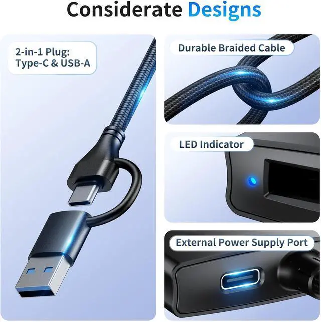 Alt view image 5 of 7 - 2 in 1 XQD Card Reader Dual-Plug USB C/USB A XQD Memory Card Reader 5Gbps XQD for Sony G/M Series Lexar 2933x/1400x Type C XQD Card for iPhone 15 Pro Max Plus/Wins/Mac OS/Android