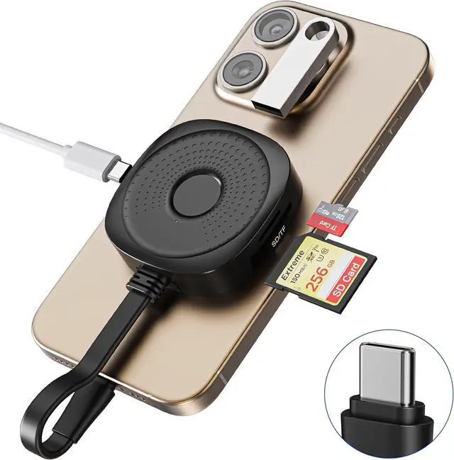 Main image of Magnetic SD Card Reader USB C Magsafe Mico SD Card Reader with 4.0 SD/TF Slot USB-A Port USB-C 100W PD Charging Magnetic Memory Card Reader with 40Gbps USB 4.0 Data Transfer for iPhone 16/15