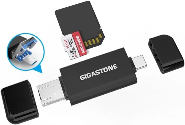Main image of GIGASTONE SD Card Reader 5-in-1 USB-A/USB-C Card Reader Dual Slot for SD/Micro SD/SDHC/SDXC Compatible with Laptop PC iPhone16/15 MacBook Pro/Air iPad Pro Android
