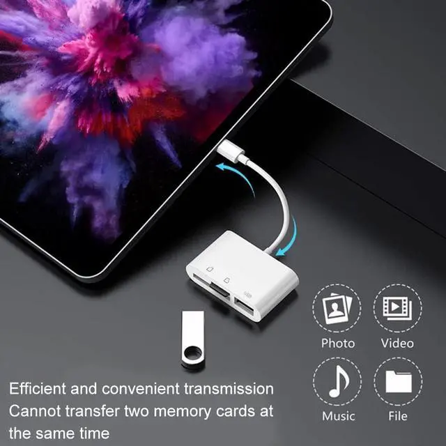 Alt view image 6 of 7 - SD Card Reader USB C Micro SD Card Reader Memory Card Reader Type C SD/TF Card Reader Compatible with MacBook Laptops Galaxy Phones and More (White)
