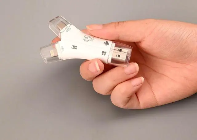 Alt view image 7 of 7 - SD Card Reader for iPhone/ipad/Android/Mac/Computer/Camera 4 in1 Micro SD Card Reader Trail Camera Viewer Portable Memory Card Reader SDCard Adapter for SD & TF Cards (White)