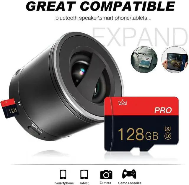 Alt view image 4 of 7 - 2 Pack Micro Memory Card 128GB Class 10 with Adapter High Speed Memory Card for Tablet Drone