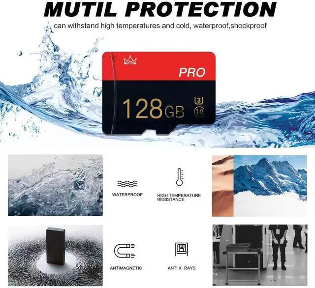 Alt view image 5 of 7 - 2 Pack Micro Memory Card 128GB Class 10 with Adapter High Speed Memory Card for Tablet Drone