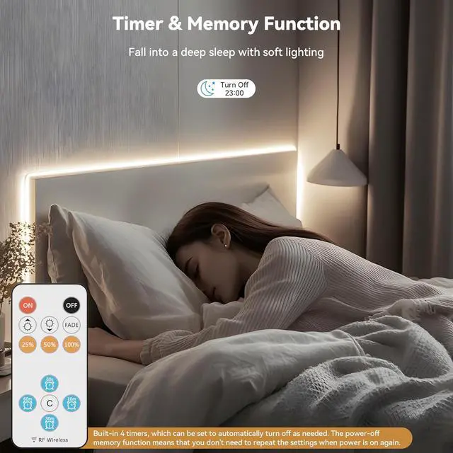 Alt view image 3 of 7 - COB LED Strip Light 32.8ft Engineering Level UL Listed Natural White 4000K CRI93+ Super Bright High Lumen Dimmable 24V Flexible LED Tape Light with RF Remote for Home&Office Decor DIY Lighting