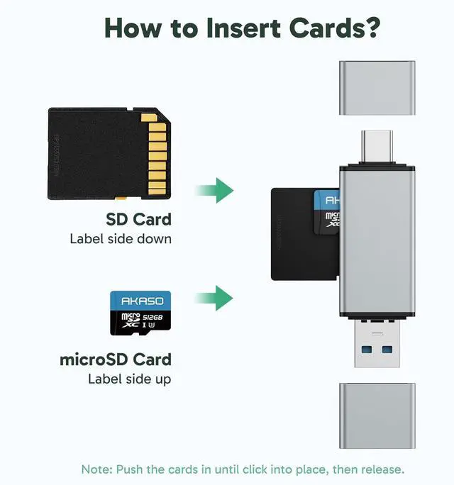 Alt view image 4 of 7 - SD Card Reader - USB 3.0 Type C to Micro SD Card Adapter Memory Card Reader for SD/Micro SD/SDHC/SDXC Card Compatible with Smartphones Laptops Tablets Personal Computer and Cameras