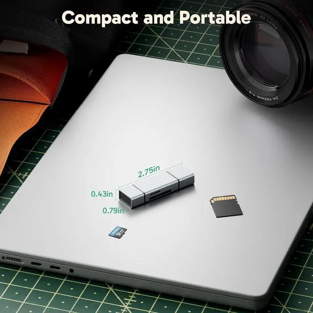 Alt view image 6 of 7 - SD Card Reader - USB 3.0 Type C to Micro SD Card Adapter Memory Card Reader for SD/Micro SD/SDHC/SDXC Card Compatible with Smartphones Laptops Tablets Personal Computer and Cameras