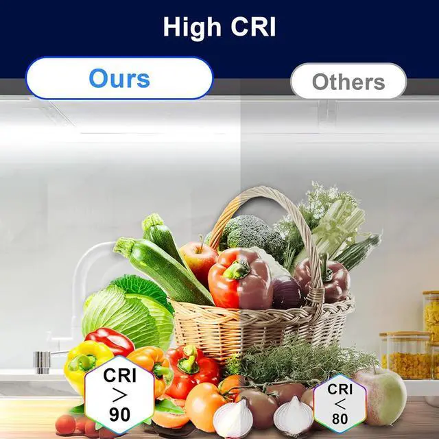 Alt view image 4 of 7 - Under Cabinet Strip Lighting Plug in 24in Ultra Bright Small LED Light Bar 6000K Cool White 110V-120V Wired Lights for Kitchen Cabinet Counter Workbench Desk Closet Shelf Indoor