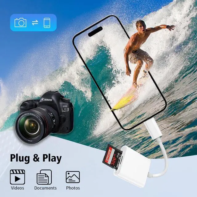 Alt view image 4 of 6 - USB C SD Card Reader for iPhone 15 16/iPad/MacBook/Mac Dual Slot USB Type C to SD Reader Supports SD and MicroSD Memory Card Adapter Trail Camera Viewer Plug and Play for More USBC Typec Devices