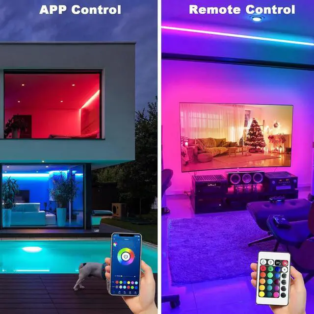 Alt view image 2 of 5 - Led Lights for Bedroom 400ft 24V Led Strip Lighting with IR Remote/Bluetooth App Control Music Sync RGB Color Changing via App for Room Party Festival Decor(4 Rolls of 100ft)