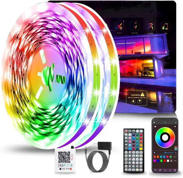 Main image of Led Lights for Bedroom 300FT (2 Rolls of 150FT) RGB Led Strip Lights with Music Sync Color Changing Remote & App Controll Led Lights for Room and Party Super Long LEDs for Bedroom Ambiant