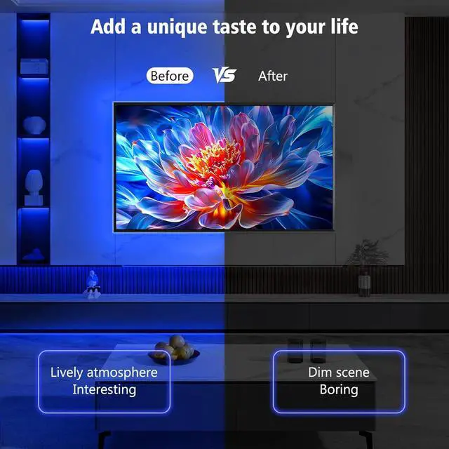 Alt view image 5 of 7 - Strip Lights USB 5V 9.8Ft 180 LED Strip Lights Cuttable 2835 SMD Super Bright with Self-Adhesive DIY for Cabinet Photo Frames Desks Monitor Shelves Decor (Blue)