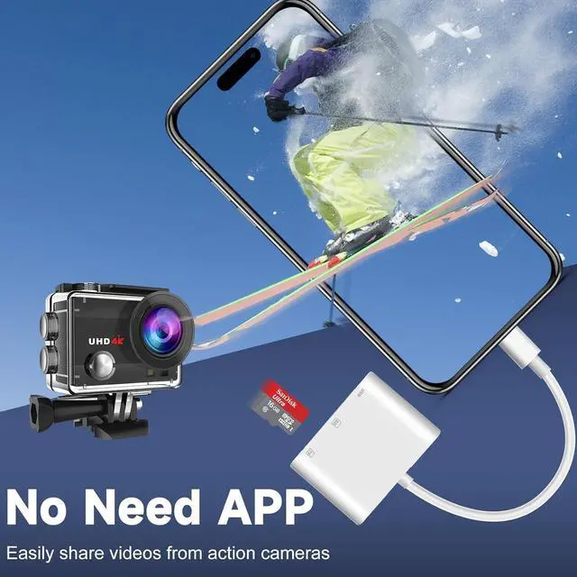 Alt view image 6 of 7 - SD Card Reader for iPhone 15/16/iPad/MacBook - USBC Dual Port Memory Card Reader Adapter Compatible with Canon/Nikon/Sony/Kodak Digital Cameras SD/MicroSD Plug & Play (No App Required)