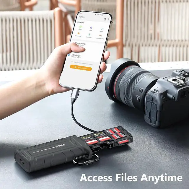 Alt view image 6 of 7 - VRIG High-Speed SD Card Reader USB 3.1 Type-C SD/TF Card Carrying Case Holder for Cameras Smartphones Drones Action Cameras