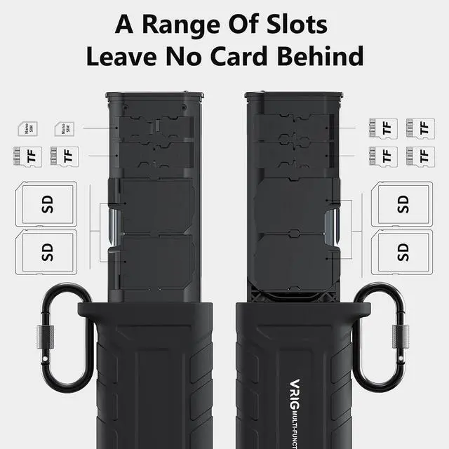 Alt view image 7 of 7 - VRIG High-Speed SD Card Reader USB 3.1 Type-C SD/TF Card Carrying Case Holder for Cameras Smartphones Drones Action Cameras