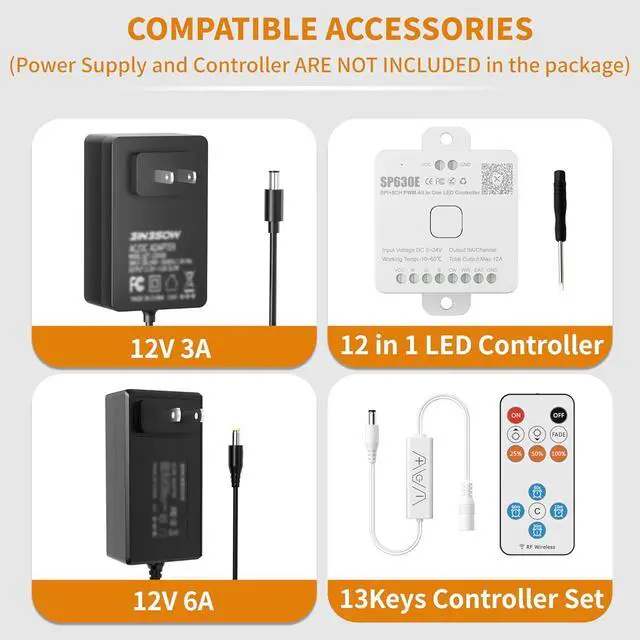 Alt view image 6 of 7 - COB LED Strip Light 2700K DC12V 18ft/5.5m Warm White LED Tape Lights for Kitchen Home DIY Lighting Projects with 1pcs Connector Extension Wire(Power Supply Not Included)