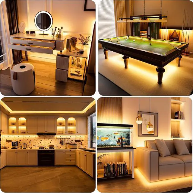 Alt view image 7 of 7 - COB LED Strip Light 2700K DC12V 18ft/5.5m Warm White LED Tape Lights for Kitchen Home DIY Lighting Projects with 1pcs Connector Extension Wire(Power Supply Not Included)