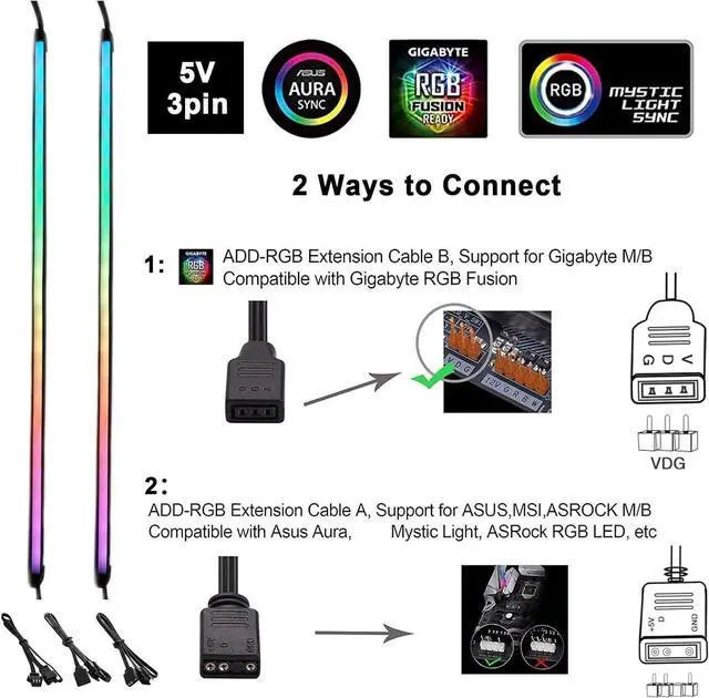 Alt view image 4 of 7 - Addressable RGB PC LED Strip AG-NEON-LS1 Diffused Silicon Rubber Tube Neon Strip for 5V 3-pin argb Header or AG-DRGB16 SignalRGB Controller(Not Included) Come with Magnetic Brackets