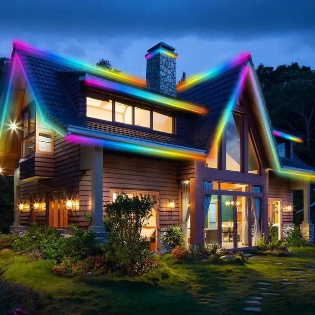 Alt view image 6 of 6 - 26FT LED Neon RGBIC Lights LED Lights with RF Remote & APP Control Flexible IP67 Waterproof Outdoor Music Sync DIY Design 24V LED Strip Lights for Gaming Livingroom Wall Christmas Decor