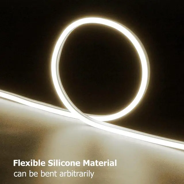 Alt view image 3 of 7 - Neon Rope Lights 16.4ft Rope Lights with Dimmable Remote and Adapter Waterproof Flexible Smart Led Strip Lights for Bedroom Super Bright DIY Neon Sign Indoor Outdoor Wall Decor Warm White