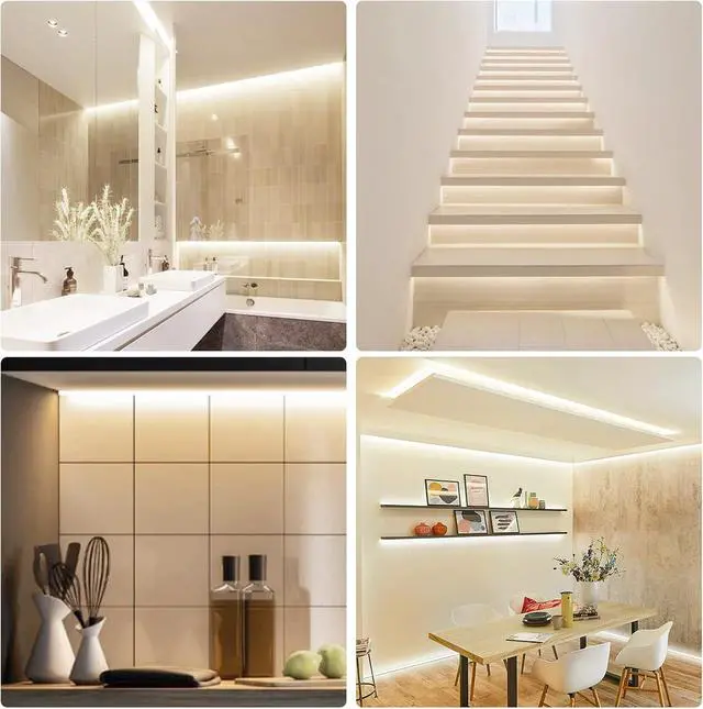 Alt view image 5 of 7 - Neon Rope Lights 16.4ft Rope Lights with Dimmable Remote and Adapter Waterproof Flexible Smart Led Strip Lights for Bedroom Super Bright DIY Neon Sign Indoor Outdoor Wall Decor Warm White