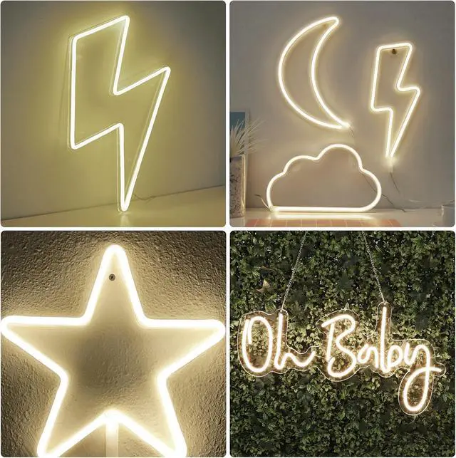 Alt view image 6 of 7 - Neon Rope Lights 16.4ft Rope Lights with Dimmable Remote and Adapter Waterproof Flexible Smart Led Strip Lights for Bedroom Super Bright DIY Neon Sign Indoor Outdoor Wall Decor Warm White