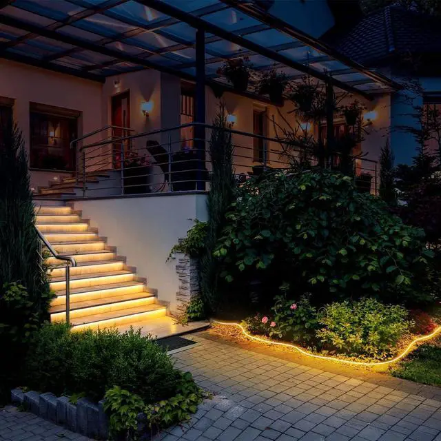 Alt view image 5 of 7 - Neon Rope Lights 32.8ft 3000K Warm White Dimmable LED Strip Lights 24V Flexible Cuttable IP67 Waterproof LED Rope Lights for Bedroom Indoor Outdoor (Power Adapter Included)