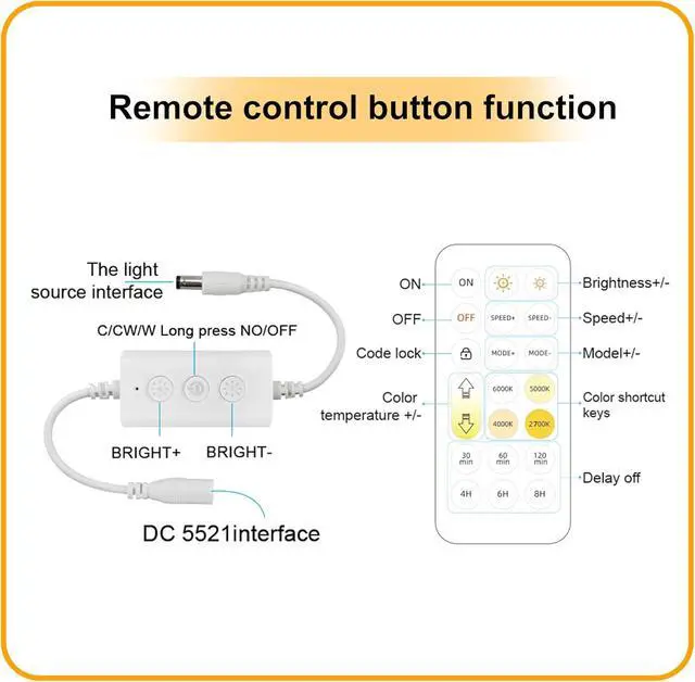 Alt view image 6 of 7 - COB LED Strip Light CCT Dimmable Strips Light 2700K-6500K 6.56ft/2m 8mm Wide CRI90+ 24V LED Strips Kit with Bluetooth APP Control/Music Mode for Bedroom Kitchen DIY Lighting