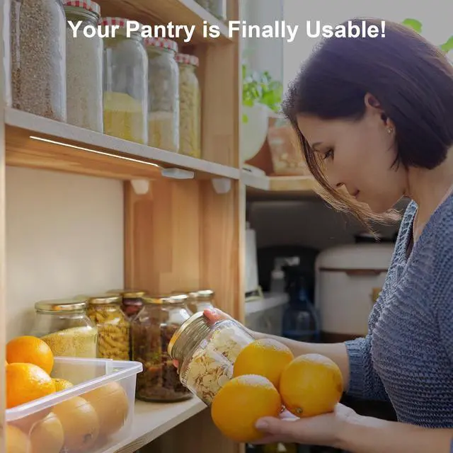 Alt view image 7 of 7 - 3 Pack Battery Powered COB LED Strip Lights - 15 Inch Cordless Under Cabinet Lighting Warm White 3000K Peel & Stick Lights for Shelves Closet Pantry RV