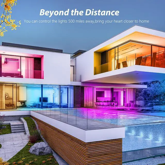 Alt view image 7 of 7 - Smart Voice Control Led Lights for Bedroom 100ft WiFi RGB Led Strip Lights Compatible with Alexa and Google Assistant Led Light Strip Music Sync 16 Million Colors Lights for Home Decor