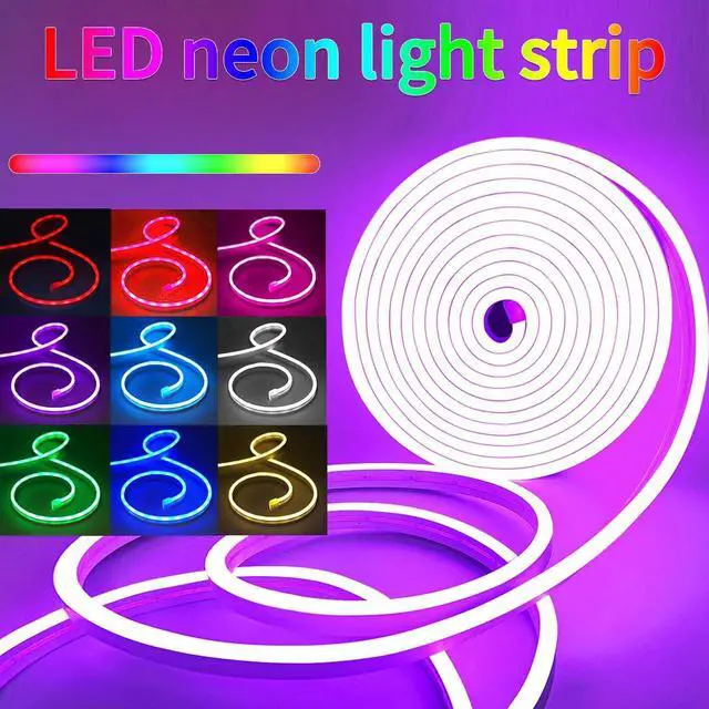 Alt view image 4 of 7 - LED Neon Lights6.6ft USB Powered LED Strip Lights5V Music Sync Color Changing Rope Light with APP ControlIP65 Waterproof RGB Rope Lights for BedroomCabinet Kitchen DIY Lighting