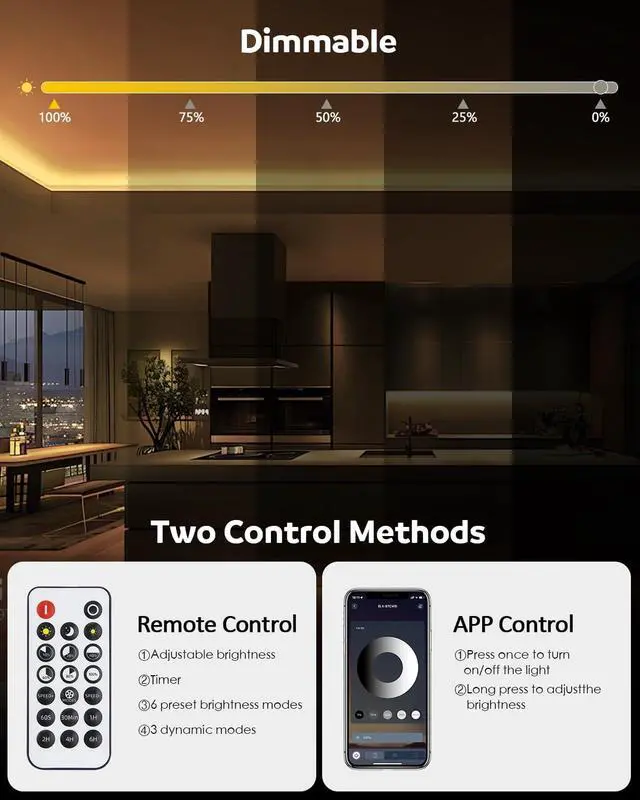 Alt view image 3 of 7 - 50FT LED Strip Lights COB 3000K Warm White Dimmable 24V LED Light Strip Kit High Density Bright Tape Lights with Power Supply for Cabinet Display Home DIY Lighting Projects CRI85+ 320LEDs/M