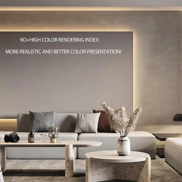 Alt view image 6 of 6 - COB LED Strip Lights 32.8ft 3000K DC 24V Dimmable Warm White Flexible LED Lights Strip for Bedroom with Remote and app Control LED Rope Lights for Living Room Shelf Cabine Bed