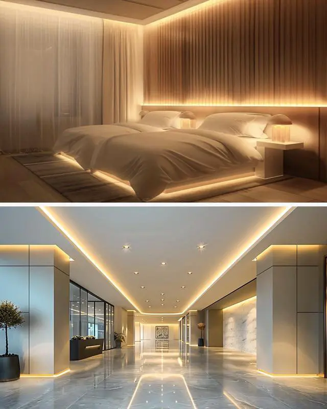 Alt view image 7 of 7 - 50FT LED Strip Lights COB 3000K Warm White Dimmable 24V LED Light Strip Kit High Density Bright Tape Lights with Power Supply for Cabinet Display Home DIY Lighting Projects CRI85+ 320LEDs/M