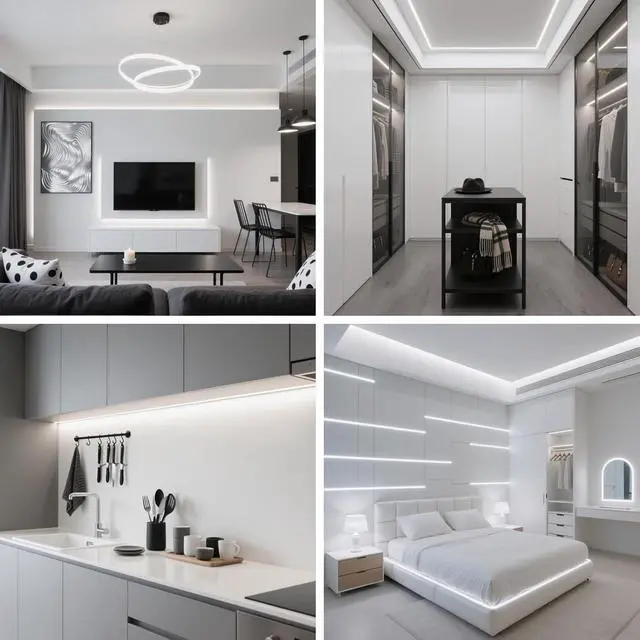 Alt view image 7 of 7 - LED Strip Lights 6500K Cool White 16.4ft Dimmable & Cuttable 600 LEDs High Brightness Strong Adhesive Backlight for Cabinet Kitchen Bedroom TV Backlight Decor (Cool White 16.4 ft)