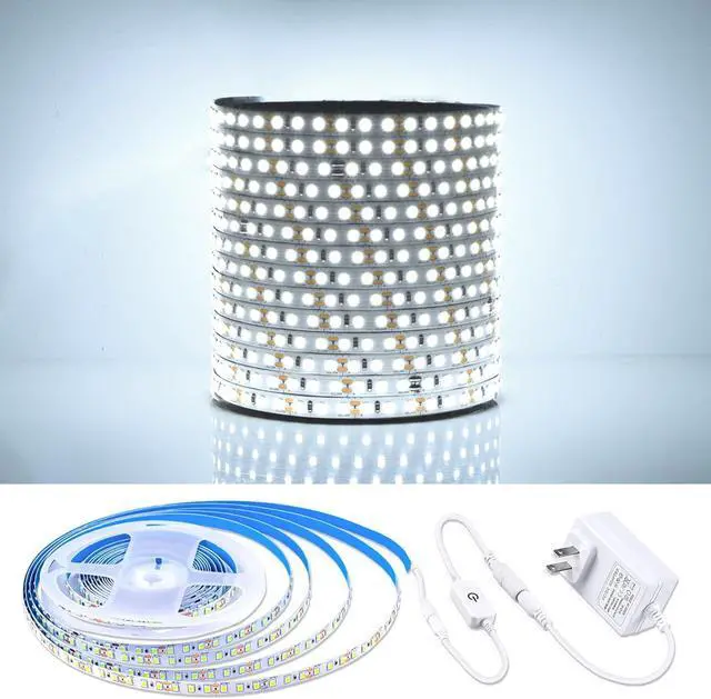 Main image of LED Strip Lights 6500K Cool White 16.4ft Dimmable & Cuttable 600 LEDs High Brightness Strong Adhesive Backlight for Cabinet Kitchen Bedroom TV Backlight Decor (Cool White 16.4 ft)
