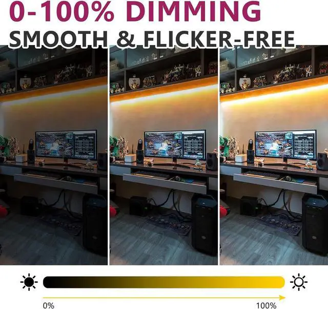 Alt view image 4 of 7 - COB LED Strip Lights Warm White 2700K Tape Light Premium High Density DC 24V 400+Lumens/ft 5120LEDs/Spool Ra 90+ 32.8ft/10m UL Listed 5 Year After-Service(Power Supply Sold Separately)