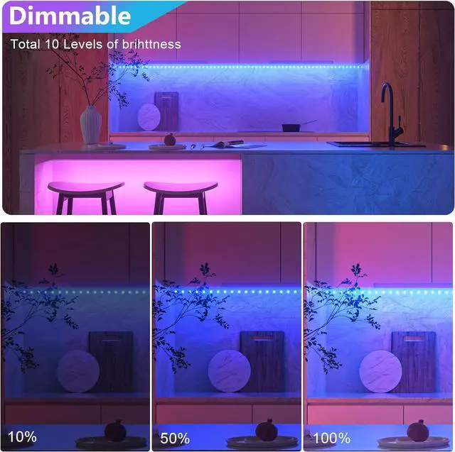 Alt view image 4 of 7 - Rechargeable LED Strip Light 2000mAH Battery Powered Color Changing Strip Lights 6.56ft RGB Rope Lighting with Remote Suitable for Party Shelf Sofa Desk Game Holiday Indoor Decoration