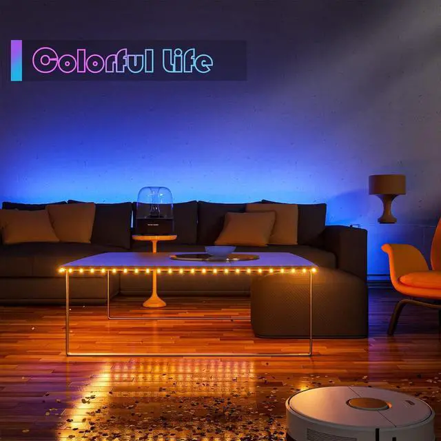 Alt view image 6 of 7 - Rechargeable LED Strip Light 2000mAH Battery Powered Color Changing Strip Lights 6.56ft RGB Rope Lighting with Remote Suitable for Party Shelf Sofa Desk Game Holiday Indoor Decoration