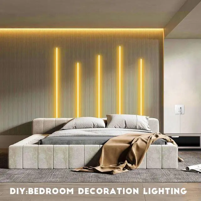 Alt view image 7 of 7 - COB LED Strip Lights 12V Penetrable Wood Touch Dimmable LED Under Cabinet Light Kit with 60W Adapter 2M/6.56FT Flexible COB LED Strip for DIY Kitchen Cabinet Counter Shelf Showcase Decor