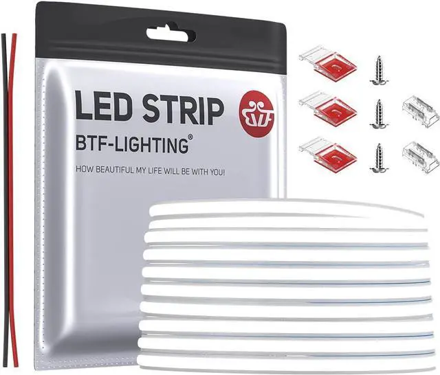 Main image of FCOB COB LED Strip 5mm Width Super Narrow Flexible High Density Uniform light 16.4FT DC12V Daylight White 6000K CRI 90+ Dimmable LED Ribbon for Home Indoor Decor(No Controller or Adapter)