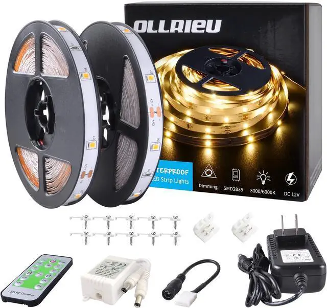 Main image of LED Strip Lights Warm White 50ft Dimmable 3000K Strip Lighting 12V 15M 900 LEDs 2835 Flexible led Light for Bedroom Kitchen Home Decoration