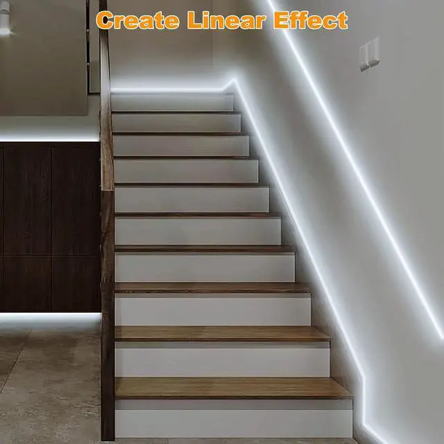 Alt view image 4 of 7 - 16.4ft 6500K WiFi COB Led Strip Light with App and Remote Compatible with Alexa and Google Dimmable Cool White Indoor COB Led Lights for Stair Kitchen Cabinet