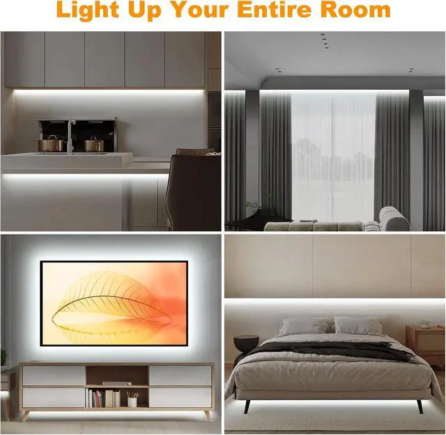 Alt view image 5 of 7 - 16.4ft 6500K WiFi COB Led Strip Light with App and Remote Compatible with Alexa and Google Dimmable Cool White Indoor COB Led Lights for Stair Kitchen Cabinet