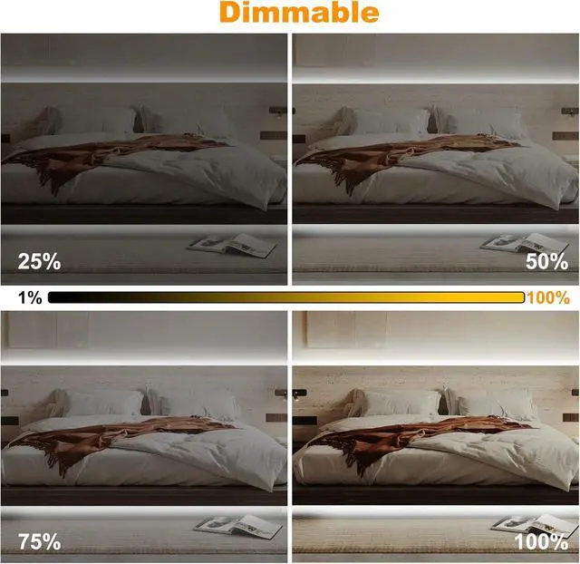 Alt view image 6 of 7 - 16.4ft 6500K WiFi COB Led Strip Light with App and Remote Compatible with Alexa and Google Dimmable Cool White Indoor COB Led Lights for Stair Kitchen Cabinet