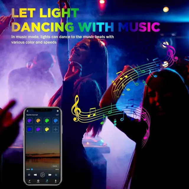 Alt view image 3 of 7 - USB RGB COB LED Strip Lights 4.92ft 5V Color Changing Strip Light Smart Light Strips APP Control Music Sync Led Light Strip Multi-Color Led Tape Light with Remote for Room Home Indoor Decoration