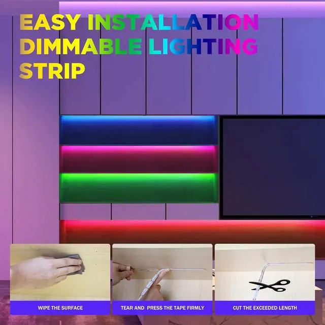 Alt view image 7 of 7 - USB RGB COB LED Strip Lights 4.92ft 5V Color Changing Strip Light Smart Light Strips APP Control Music Sync Led Light Strip Multi-Color Led Tape Light with Remote for Room Home Indoor Decoration